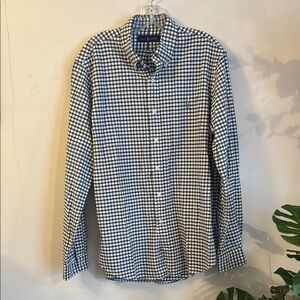 Ralph Lauren Blue and White Casual Button Down Shirt